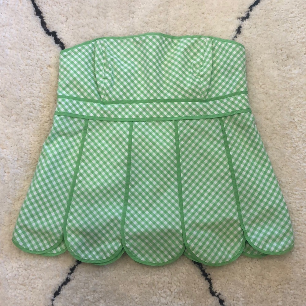Lilly Pulitzer strapless top with scallop hem